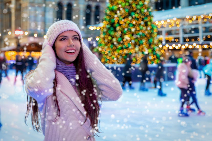 ice skating at christmas